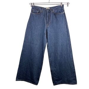 COS drawsting high waist Wide Leg Jeans sz 36 90s boho chic baggy